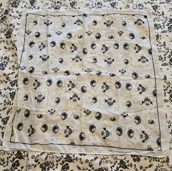 Charming Owl Print Cotton Bandana - Picture 2 of 3